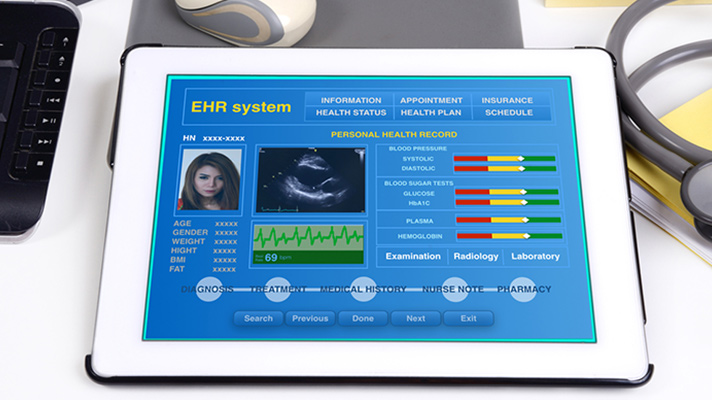 EHR on a tablet.