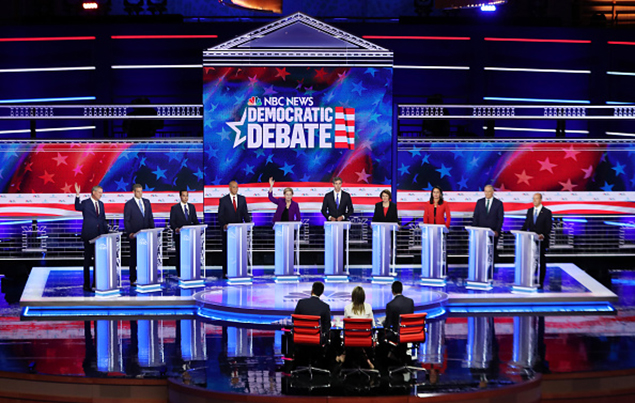 Democratic candidates take the stage during first debate in June.