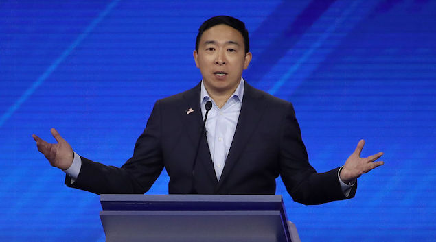 Democratic presidential candidate Andrew Yang