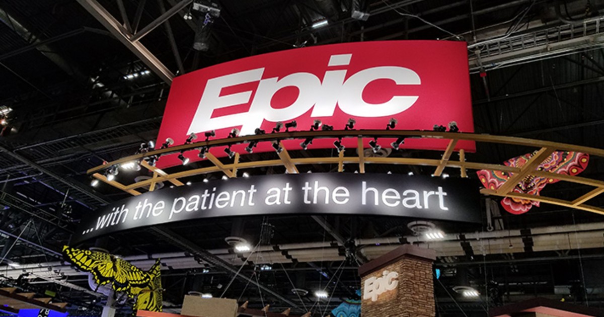 Epic logo at a booth