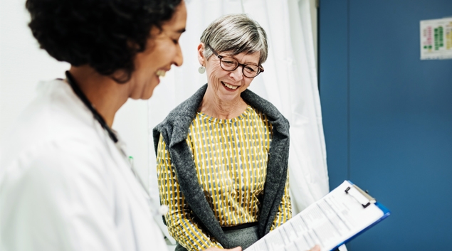 Doctor talking to patient