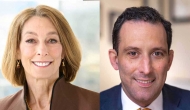 Dana-Farber Cancer Institute president and CEO Dr. Laurie H. Glimcher, left, and Dr. Benjamin Levine Ebert, chair of the Department of Medical Oncology, right