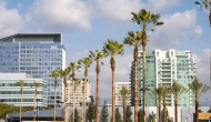 Irvine, California buildings and palm trees