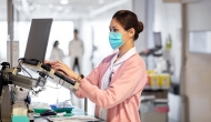 Nurse on computer screen