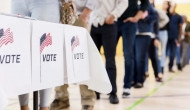 Voters stand in line