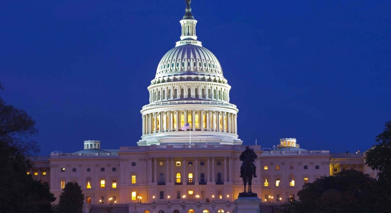 The Capitol at night