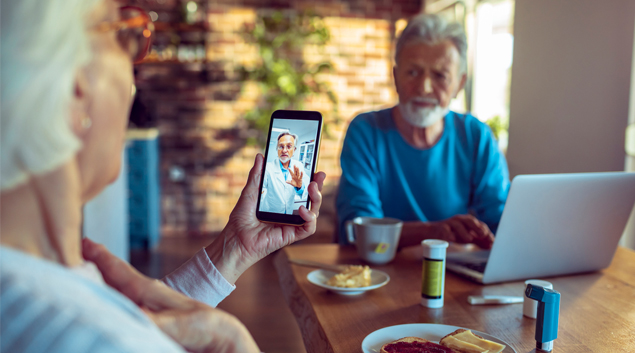 A telehealth visit on smartphone